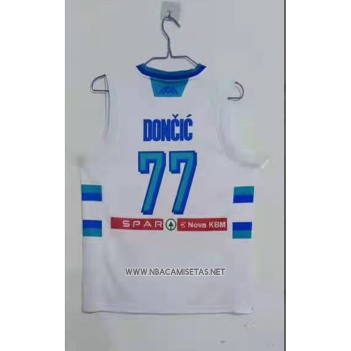Camiseta Slovenia Luka Doncic NO 77 Tokyo 2021 Blanco2